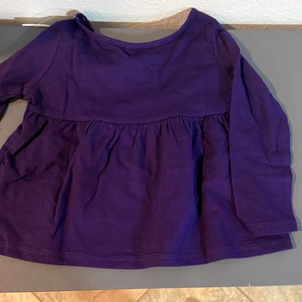 Purple Long-Sleeve Peplum Top for KiBrand Not Visible